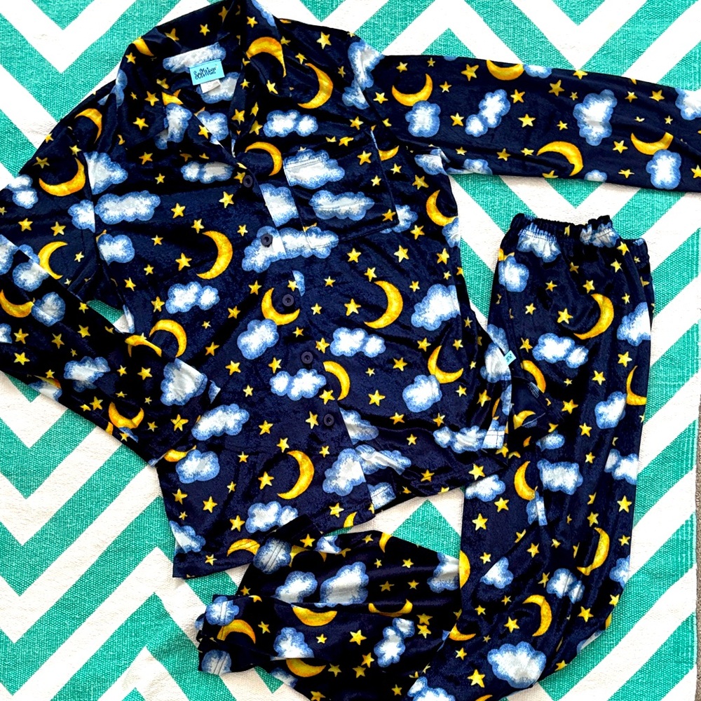 Stars and Clouds Velour Pajama Set